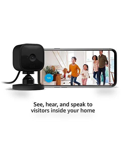 Compact indoor smart security camera, 1080p HD video, night vision, motion detection, two-way audio — Security Cameras, Blink