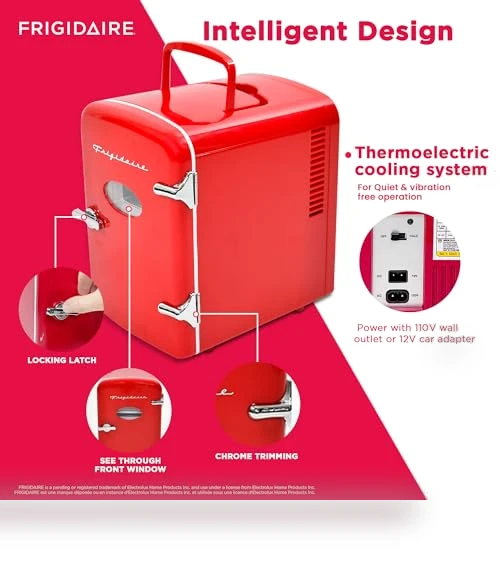 Mini Personal Fridge Cooler, 1 Gal Capacity, Portable — Mini Fridges, Frigidaire
