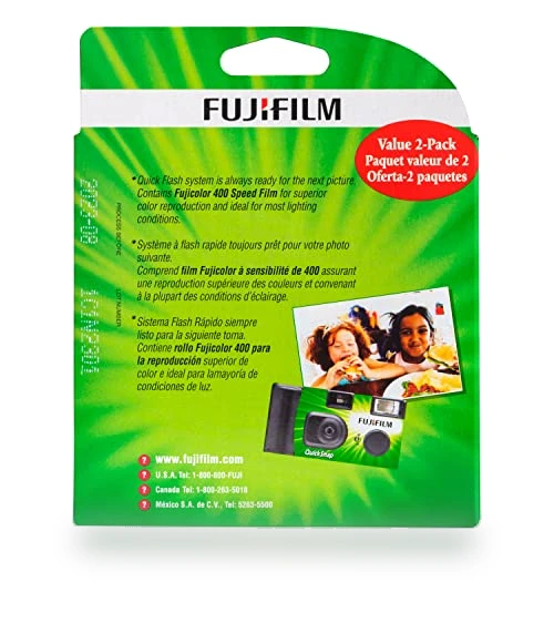 QuickSnap Flash 400 One-Time-Use Camera - 2 Pack — Compact Digital Cameras, Fujifilm