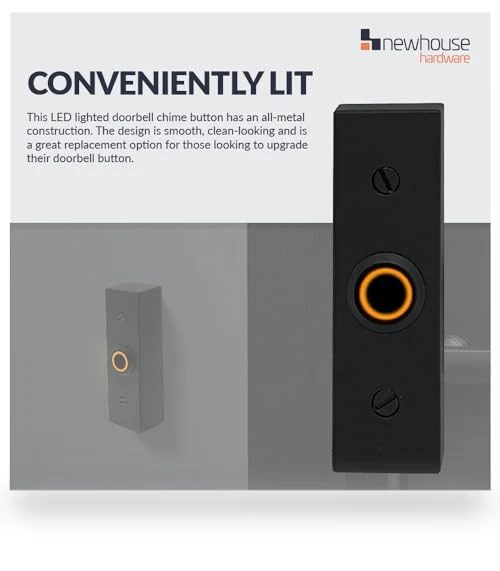 Rectangular Lighted Wired Metal Doorbell Button — Push Buttons, Newhouse Hardware