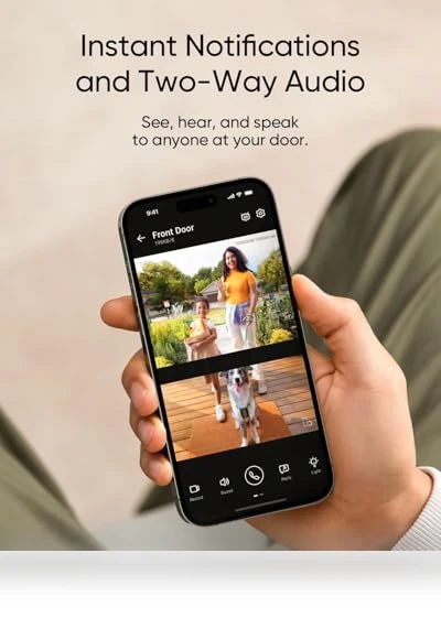 Video Doorbell with Dual Cameras, 2K Full HD, Battery Powered — Smart Home Security, eufy