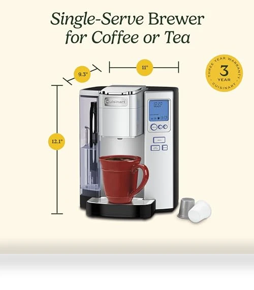 Single Serve Coffee Maker with 72-Ounce Reservoir, Programmable Brewing & Hot Water Dispenser — Single-Cup Coffee Makers, Cuisinart