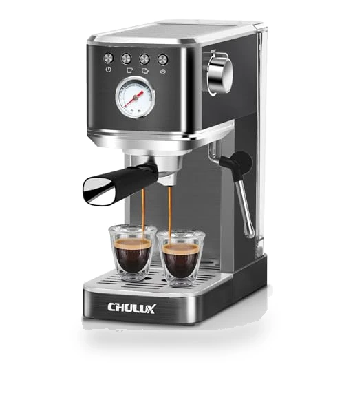 Slim Espresso Machine with Milk Frother Steam Wand, 20 Bar Professional Italian Pump — Coffee & Espresso Combos, CHULUX
