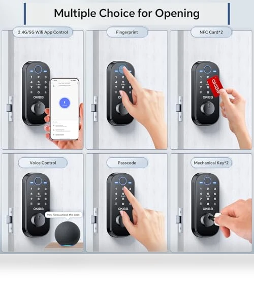 Smart Lock with Built-in Wi-Fi, Fingerprint, and Doorbell — Smart Home Security, OKIBB