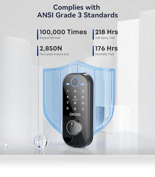 Smart Lock with Built-in Wi-Fi, Fingerprint, and Doorbell — Smart Home Security, OKIBB