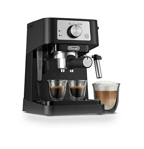Manual Espresso Machine with Milk Frother, 15 Bar Pump Pressure — Coffee & Espresso Combos, De'Longhi