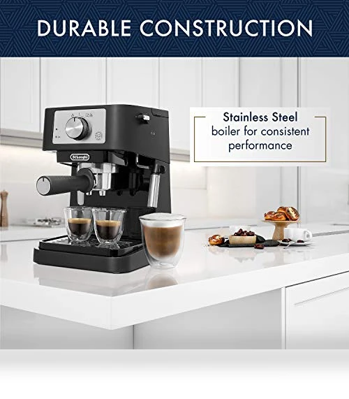 Manual Espresso Machine with Milk Frother, 15 Bar Pump Pressure — Coffee & Espresso Combos, De'Longhi