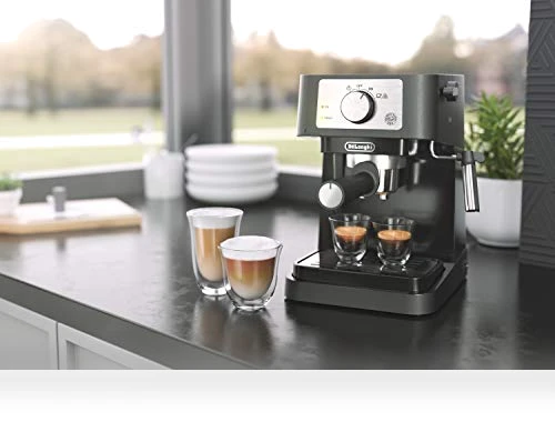 Manual Espresso Machine with Milk Frother, 15 Bar Pump Pressure — Coffee & Espresso Combos, De'Longhi