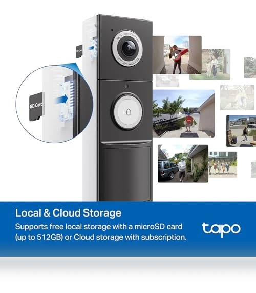 Smart Video Doorbell Camera with Chime, 2K QHD, 180° View — Kits, TP-Link