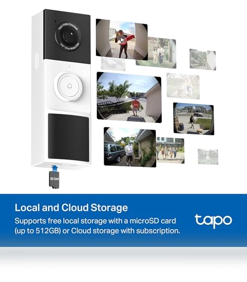 Smart Video Doorbell Camera Wireless with Chime, 2K with Full Color Night Vision & Spotlights — Smart Home Security, TP-Link