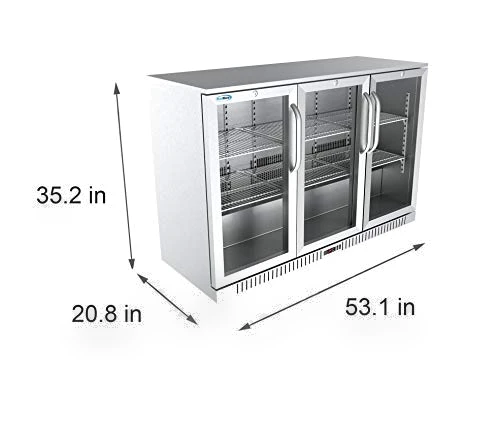 Triple Door Refrigerator, Stainless Steel, 11.3 Cubic Feet — Drink Coolers, KoolMore