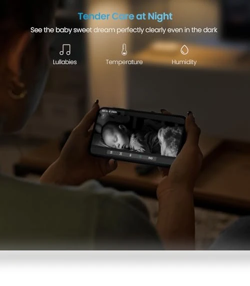 Video Baby Monitor with Camera and Audio - 1080P FHD, Night Vision, Motion Detection — Baby Monitors, iegeek