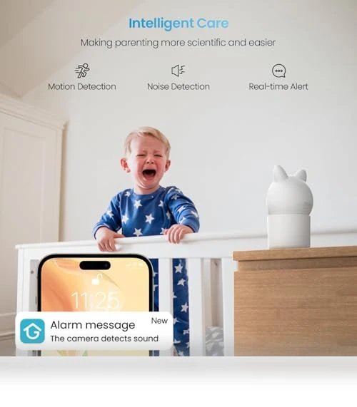 Video Baby Monitor with Camera and Audio - 1080P FHD, Night Vision, Motion Detection — Baby Monitors, iegeek