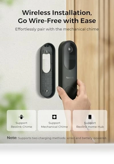2K Wireless Video Doorbell Camera with Head-to-Toe View — Smart Home Security, Reolink