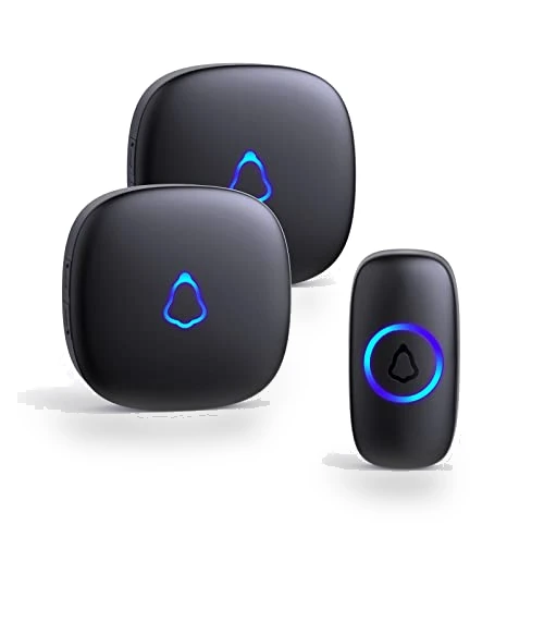 Wireless Doorbell with 2 Receivers, Adjustable Volume, 58 Chimes, 1000Ft Range — Push Buttons, SECRUI