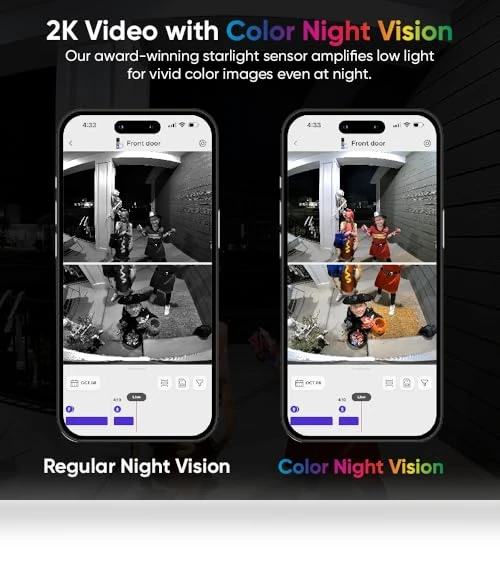 Wireless Duo Cam Video Doorbell with Chime, 2K Full HD, Color Night Vision — Smart Home Security, Wyze