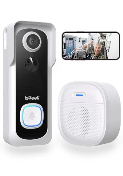 Wireless Video Doorbell with Chime, 1080P FHD, Voice Changer, PIR Motion Detection — Kits, iegeek