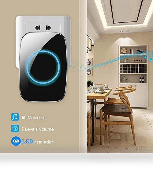 Waterproof Wireless Doorbell Kit with 1000 Feet Range and 60 Chime Options — Kits, Full House