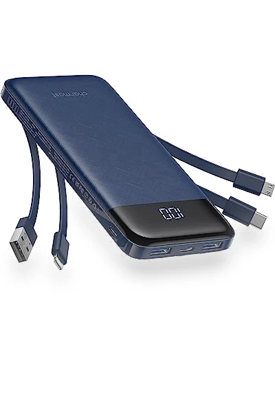 Slim 10000mAh Portable Charger with Built-in Cables - 6 Outputs Power Bank — Charging Solutions, Charmast