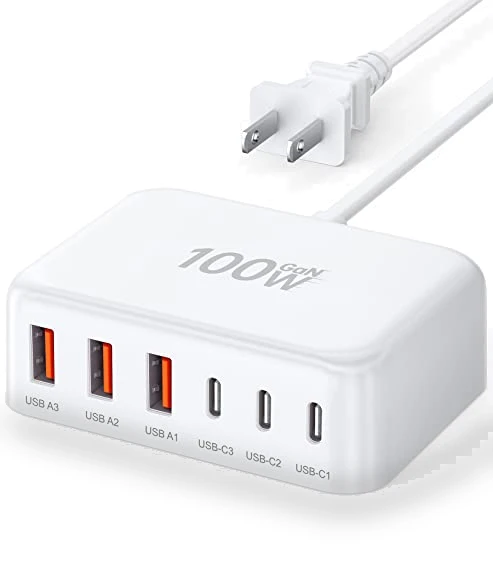 100W GaN 6 Port USB C Fast Charger Station — Power Hubs, BREEKET