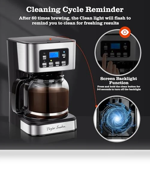 12-Cup Programmable Coffee Maker with Strength Brew Options — Coffee & Espresso Combos, Taylor Swoden