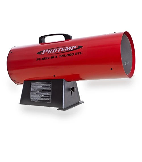 125,000 BTU Propane Forced Air Heater for Large Spaces — Portable Propane Heaters, Pro-Temp