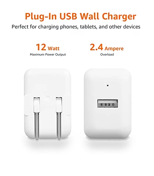 12W One Port USB-A Wall Charger for Phones and Tablets, 2-Pack — Charging Solutions, Amazon