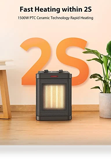 1500W PTC Ceramic Space Heater with Thermostat — Portable Heating Solutions, Pereysi