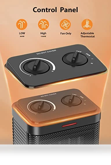 1500W PTC Ceramic Space Heater with Thermostat — Portable Heating Solutions, Pereysi