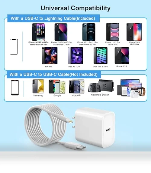Fast iPhone Charger 2-Pack with 10FT Lightning Cable — Lightning, GOOD EVER TRADING LTD