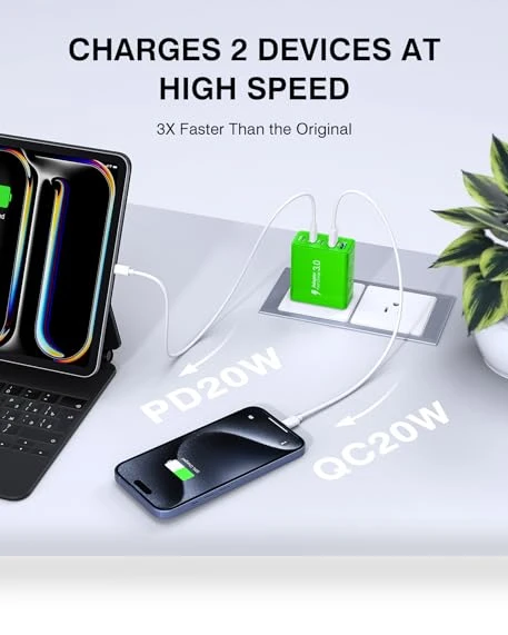 50W USB C Fast Charger Block, 5-Port Type C Wall Charger Brick — Charging Solutions, Qwinjwin