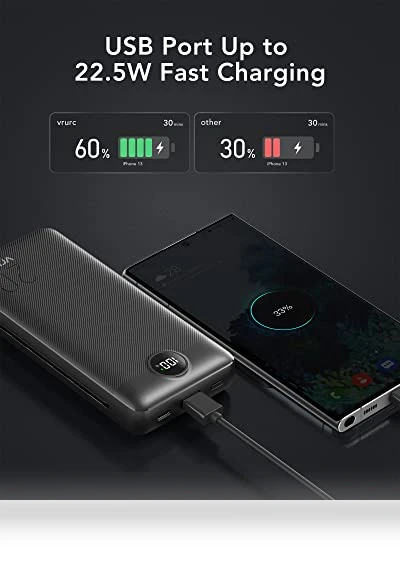 20000mAh Fast Charging Power Bank with Built-in Cables and Wall Plug — Charging Solutions, VRURC