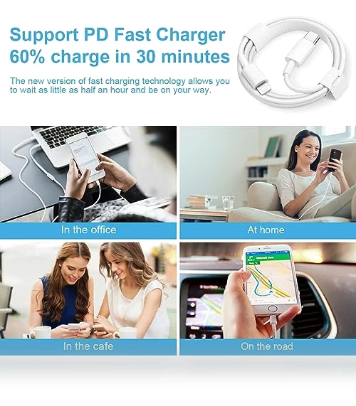 20W USB C Fast Charger with 6FT Cable for iPhone — Charging Solutions, STAMISH