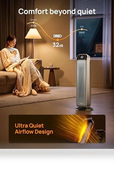 Space Heater for Indoor Use, Fast Electric Heater with Remote and Thermostat — Heater Spare Components, Dreo