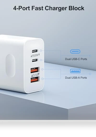 40W 4-Port USB C Wall Charger Block - Fast Charging Dual USBC Power Adapter — Charging Solutions, SHENZHEN OFSPOWER ELECTRONIC TECHNOLOGY CO., LTD.