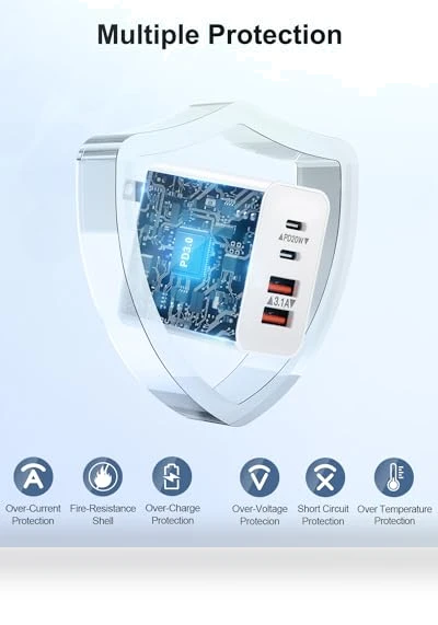 40W 4-Port USB C Wall Charger Block - Fast Charging Dual USBC Power Adapter — Charging Solutions, SHENZHEN OFSPOWER ELECTRONIC TECHNOLOGY CO., LTD.