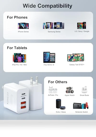 40W 4-Port USB C Wall Charger Block - Fast Charging Dual USBC Power Adapter — Charging Solutions, SHENZHEN OFSPOWER ELECTRONIC TECHNOLOGY CO., LTD.