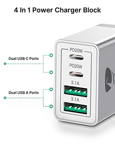 40W Fast USB C Wall Charger Block, 4-Port PD Power Adapter — Charging Solutions, CHONGZHENG (HK)CO. ,LIMITED