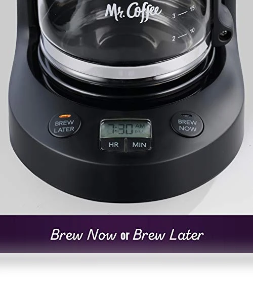 Programmable Coffee Maker, 5 Cups with Auto Pause, Glass Carafe, Compact Design — Coffee Makers, Mr. Coffee