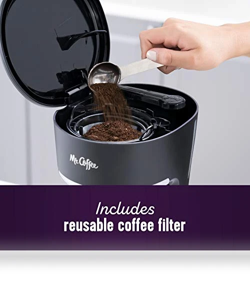 Programmable Coffee Maker, 5 Cups with Auto Pause, Glass Carafe, Compact Design — Coffee Makers, Mr. Coffee