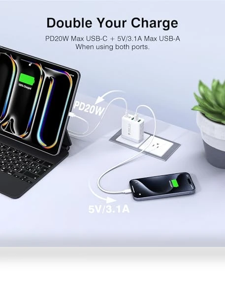 50W 5-Port USB C Wall Charger Fast Charging Block — Charging Solutions, BOVICAS