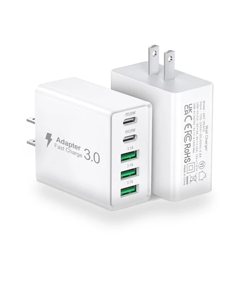50W 5-Port PD Fast USB C Wall Charger, 2-Pack — Charging Solutions, Dulums