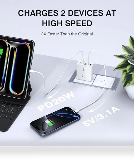 50W 5-Port PD Fast USB C Wall Charger, 2-Pack — Charging Solutions, Dulums