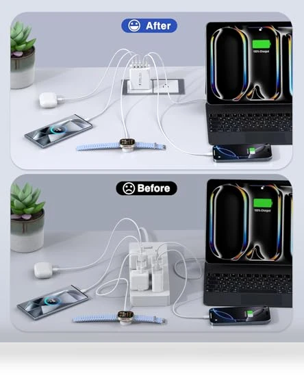 50W 5-Port PD Fast USB C Wall Charger, 2-Pack — Charging Solutions, Dulums
