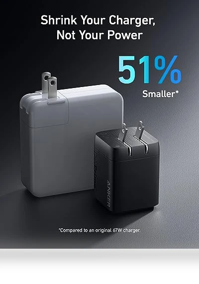 67W USB C GaN 3-Port Fast Wall Charger — Charging Solutions, Anker