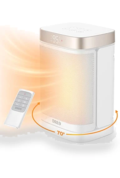 Atom One Space Heater with Remote, 70° Oscillating Electric Heater, Digital Thermostat — Air Moisturizers, Dreo