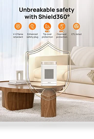 Atom One Space Heater with Remote, 70° Oscillating Electric Heater, Digital Thermostat — Air Moisturizers, Dreo