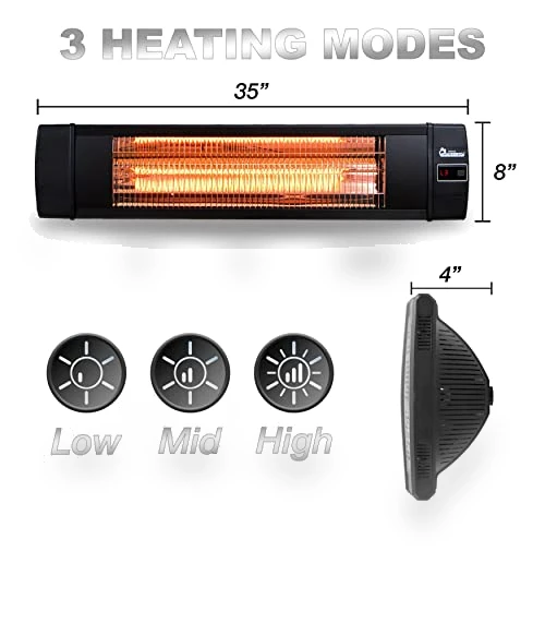 Carbon Infrared Outdoor Heater for Restaurant, Patio, Backyard, Garage, and Decks — Portable Heating Solutions, Dr Infrared Heater
