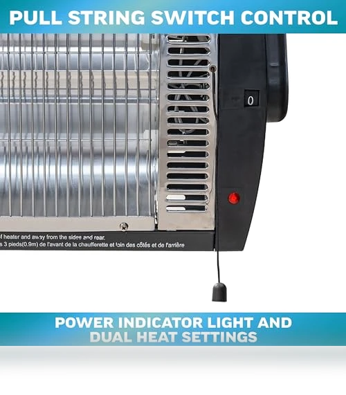 Ceiling Mounted Space Heater with Halogen Light, 1500W, Adjustable Tilt — Heater Spare Components, Comfort Zone