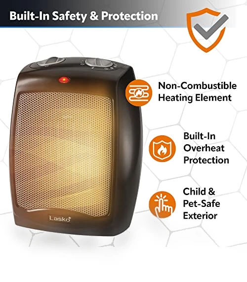 Ceramic Adjustable Thermostat Tabletop or Under-Desk Heater — Portable Heating Solutions, Lasko